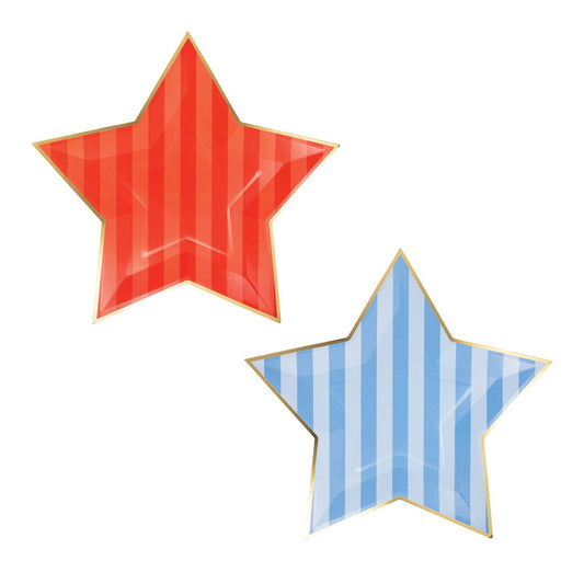 Stripe Star Plate Set (8 ct)