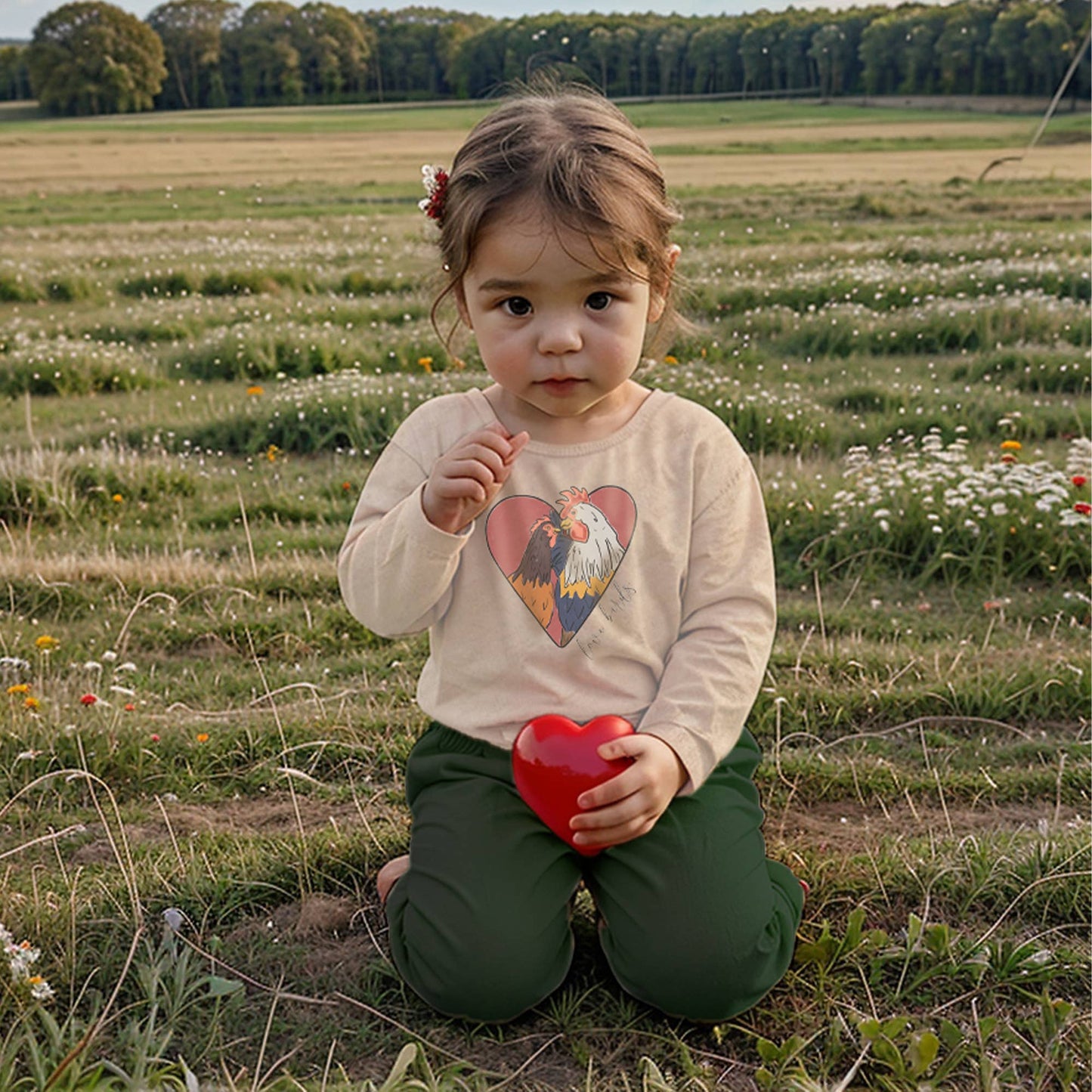 Valentine's Day Chicken Clothing Country Western Kids Shirt