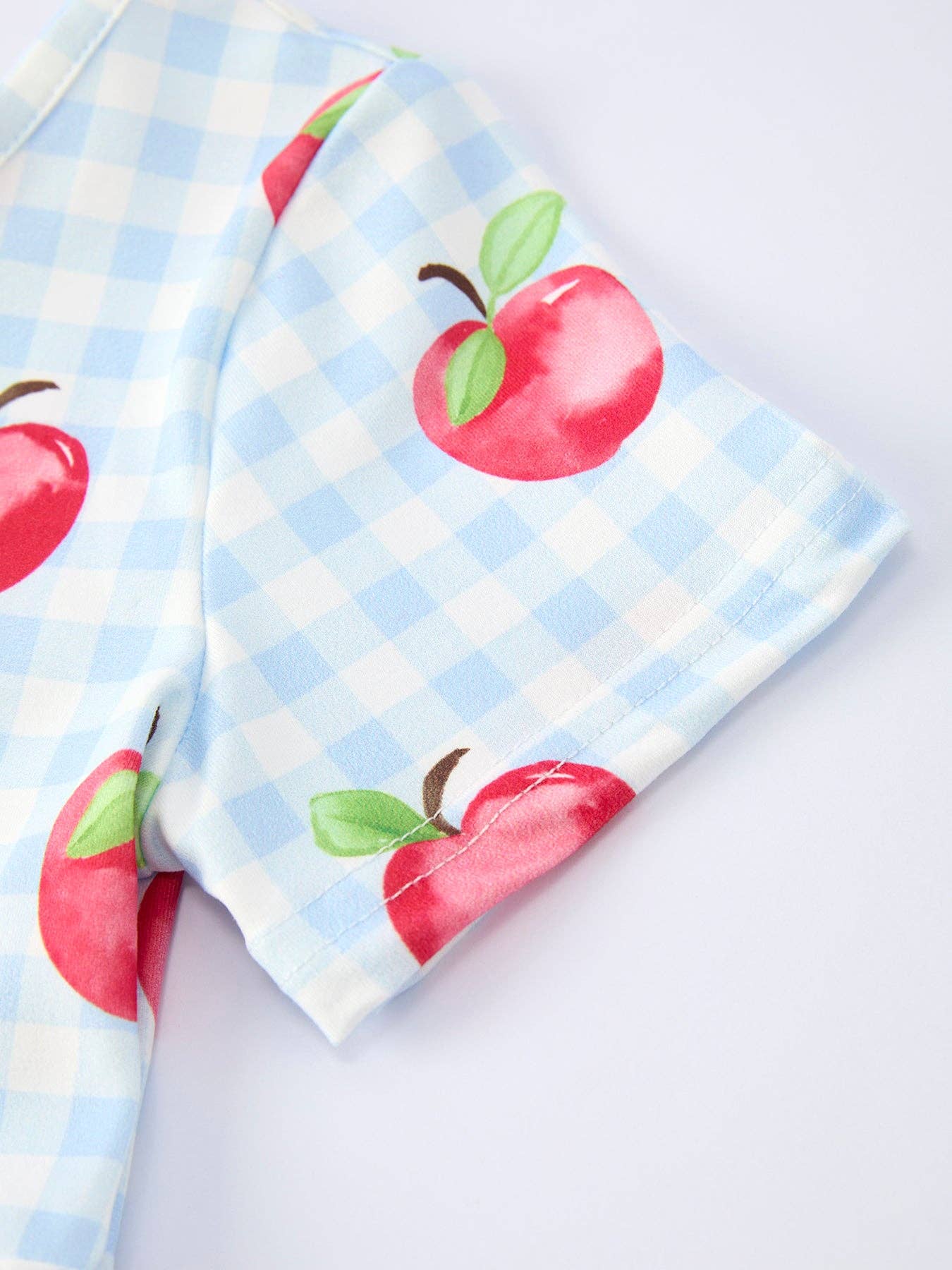 Rylee Faith Designs - Back to School Apple Plaid Girls Dress Short Sleeve