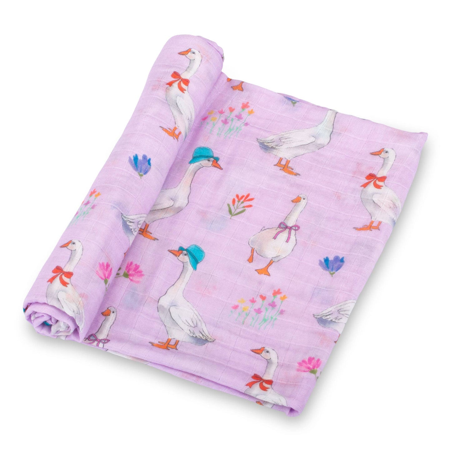 LollyBanks - Cute Goose Baby 100% Cotton Muslin Swaddle Blanket