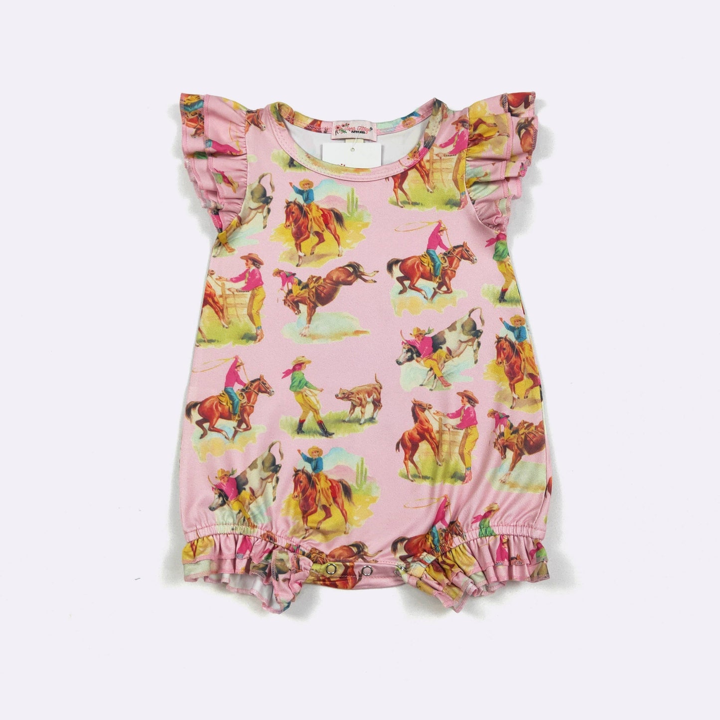 Clover Cottage - Pink Rodeo Baby Romper
