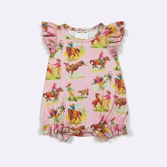 Clover Cottage - Pink Rodeo Baby Romper