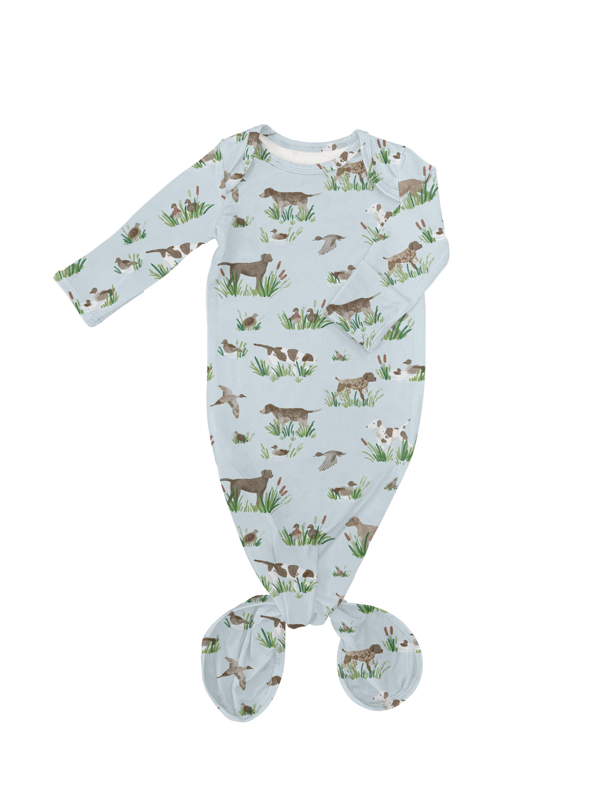 Goosies - Delta Bird Hunting Dogs- Knotted Infant Gown