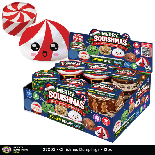 Novelty Brands - Fun Doh Christmas Dumpling Squishy Toy 12pc Holiday Display