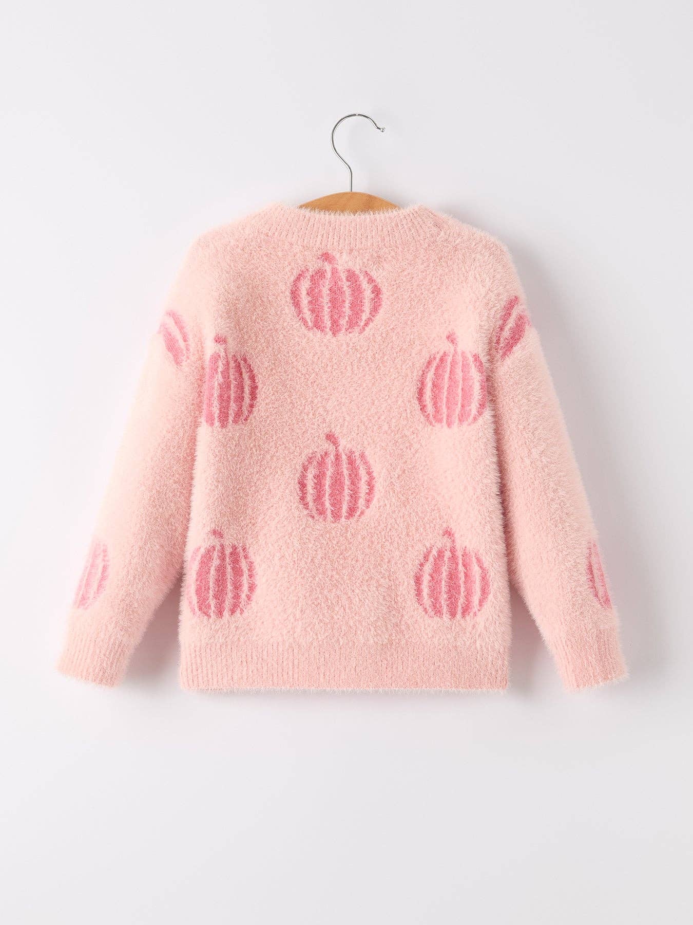 Rylee Faith Designs - Fall Pumpkin Pink Girls Pullover Sweater