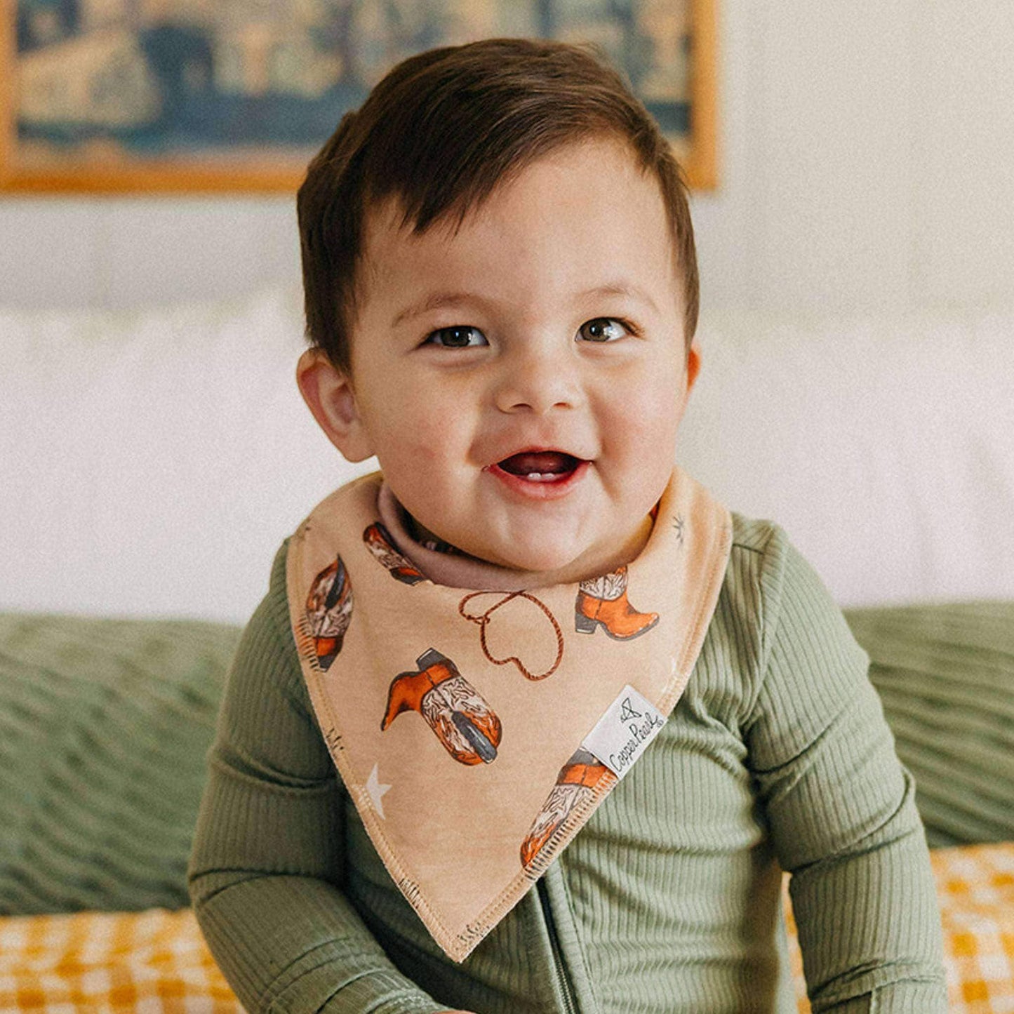 Copper Pearl - 4 Pack Baby Bandana Bibs - Boone