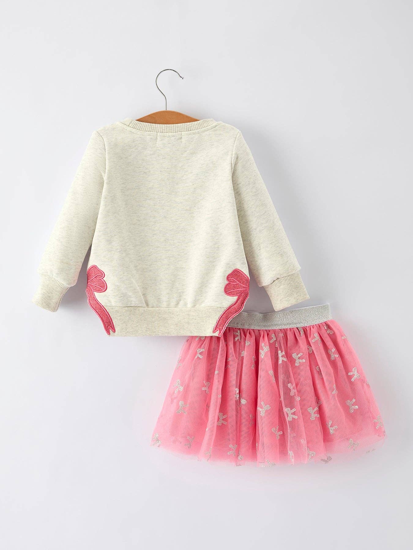 Rylee Faith Designs - Girls Fall Outfit – FAITH Letter Sweatshirt and Pink Tulle Skirt Set