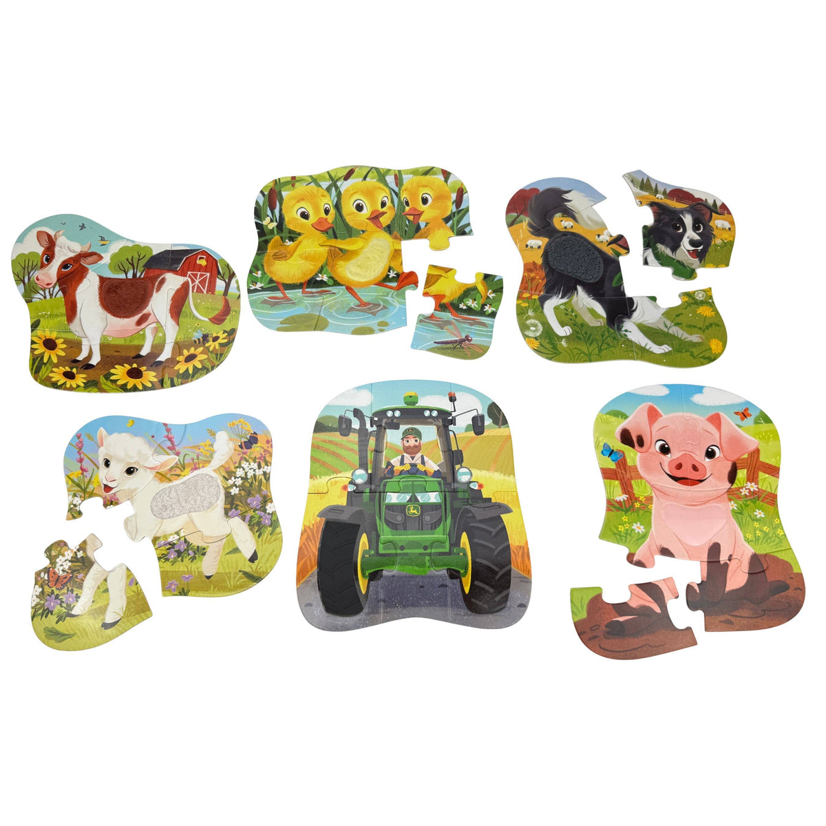 John Deere Farm Friends – 6 Touch & Feel Puzzles for Kids