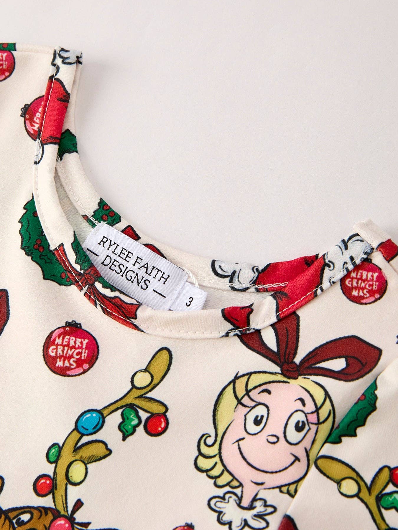 Rylee Faith Designs - Winter Christmas Character Colorful Print  Girls Dress