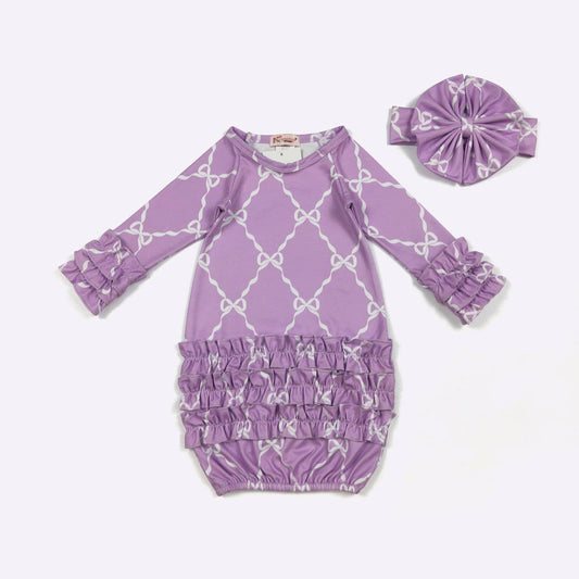 Clover Cottage - Plum Coquette Baby Gown