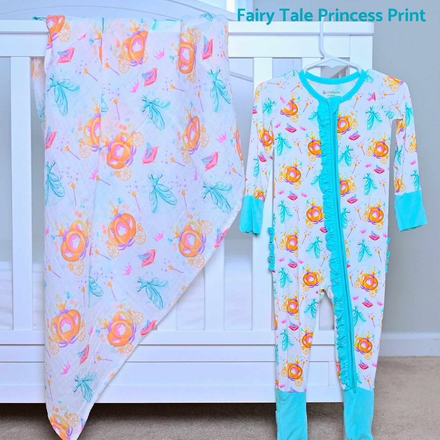 LollyBanks - Bamboo Baby Convertible Ruffle Zipper Pajama Glass Slipper