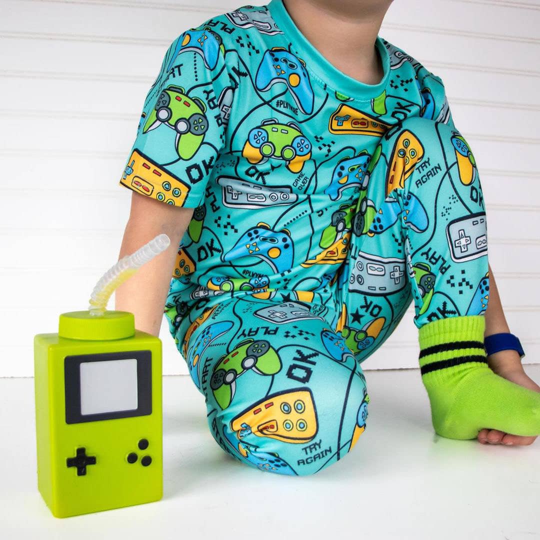 Boys 2-Piece Pajamas - Turquoise Video Games