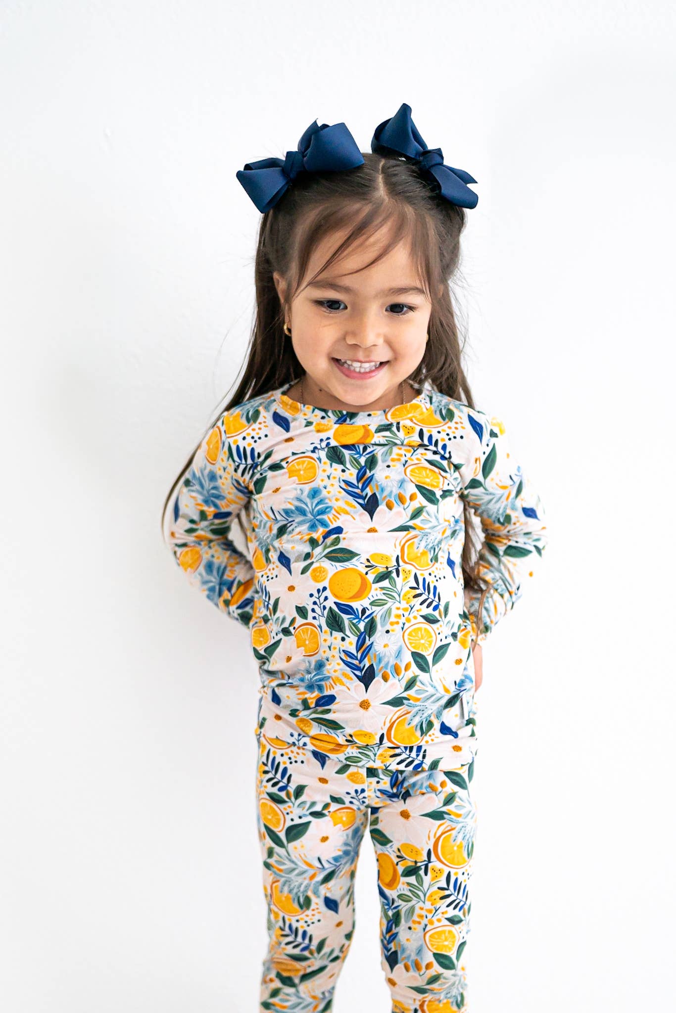 Kids Bamboo Pajamas Long Sleeves - Clementine