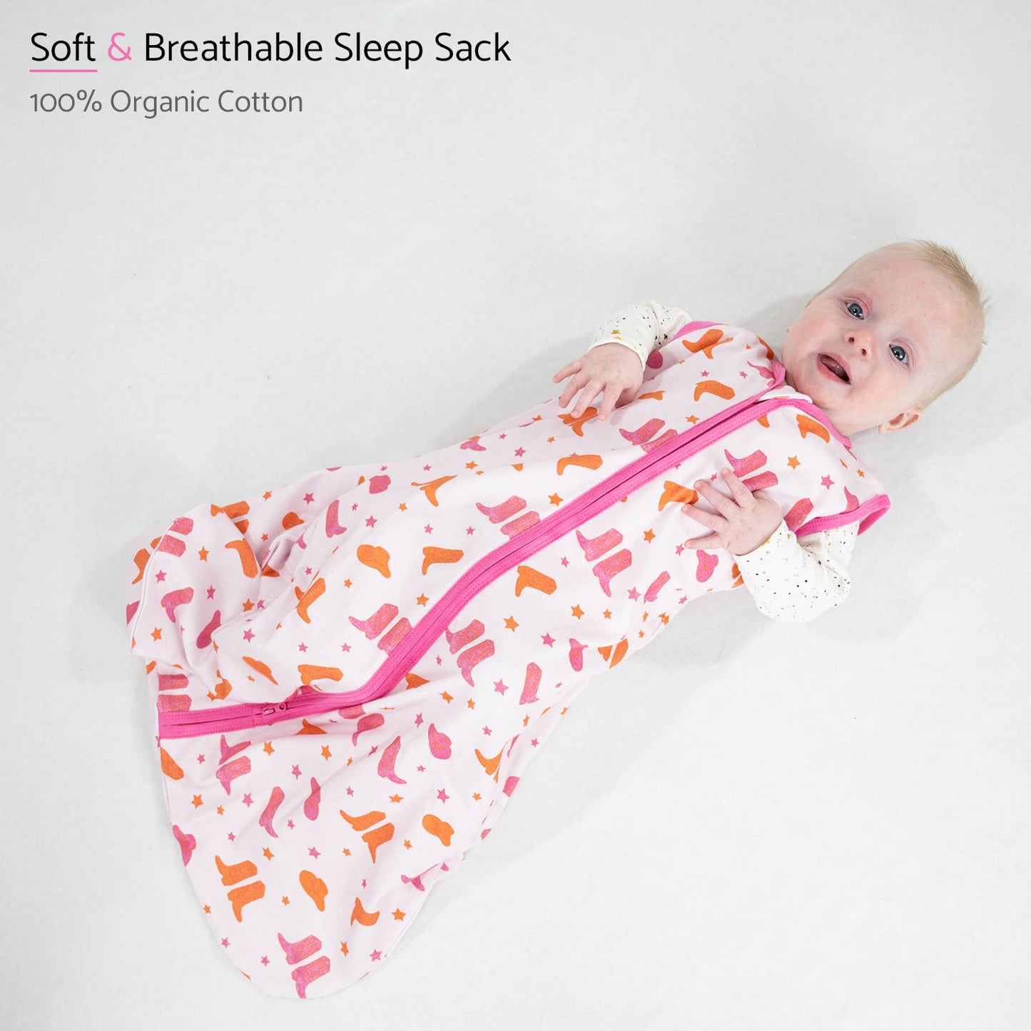 LollyBanks - Life is Better in Pink Boots Baby Girl Sleep Sack