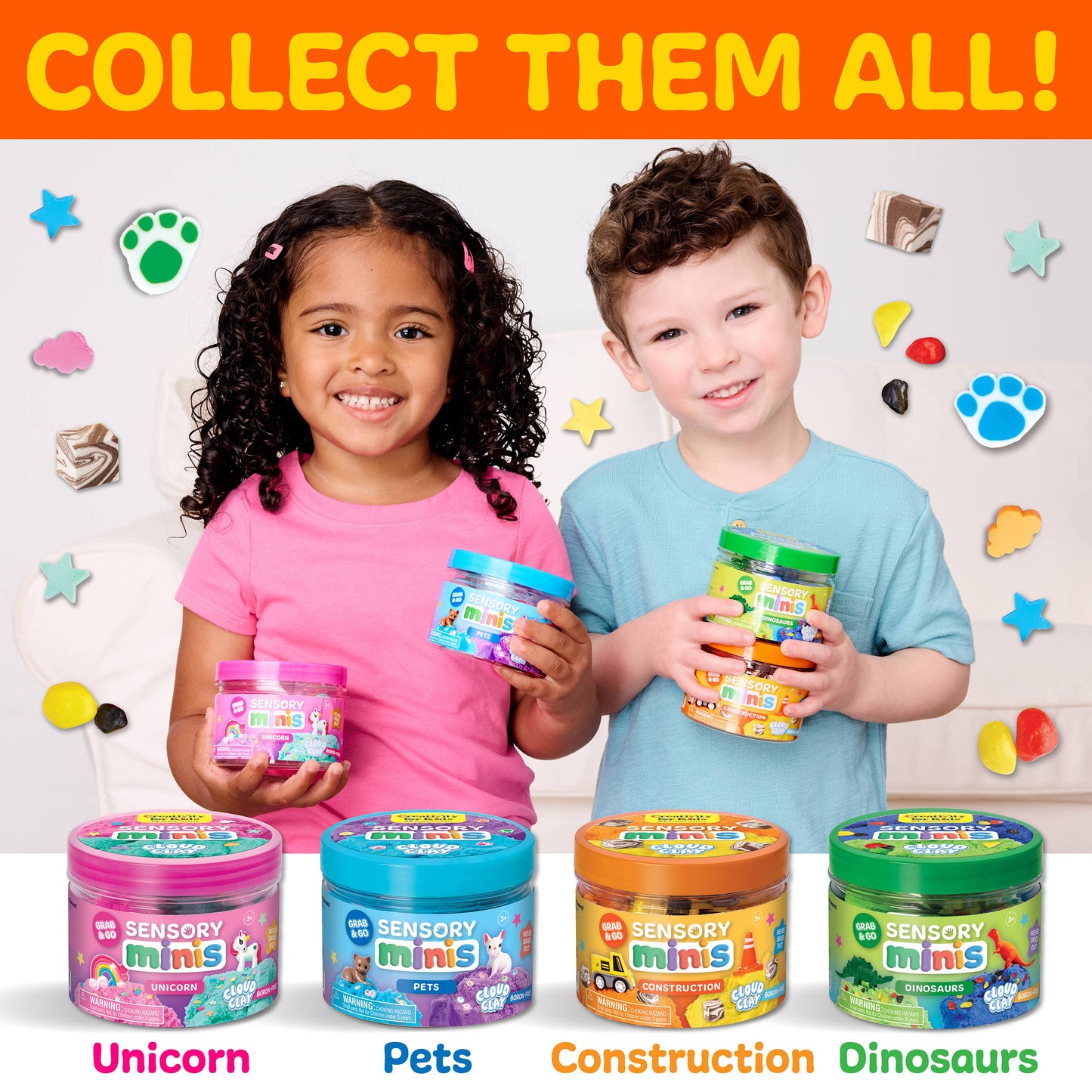 Faber-Castell / Creativity for Kids - Sensory Mini Play Kit Jar with Cloud Clay: Construction Them