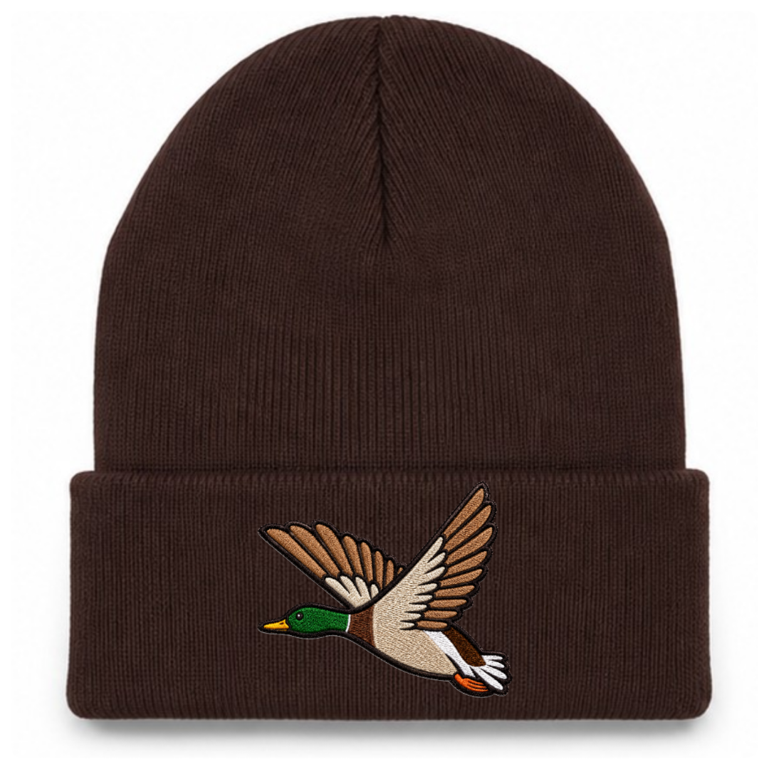 Flying Mallard Duck Winter Beanie Hat