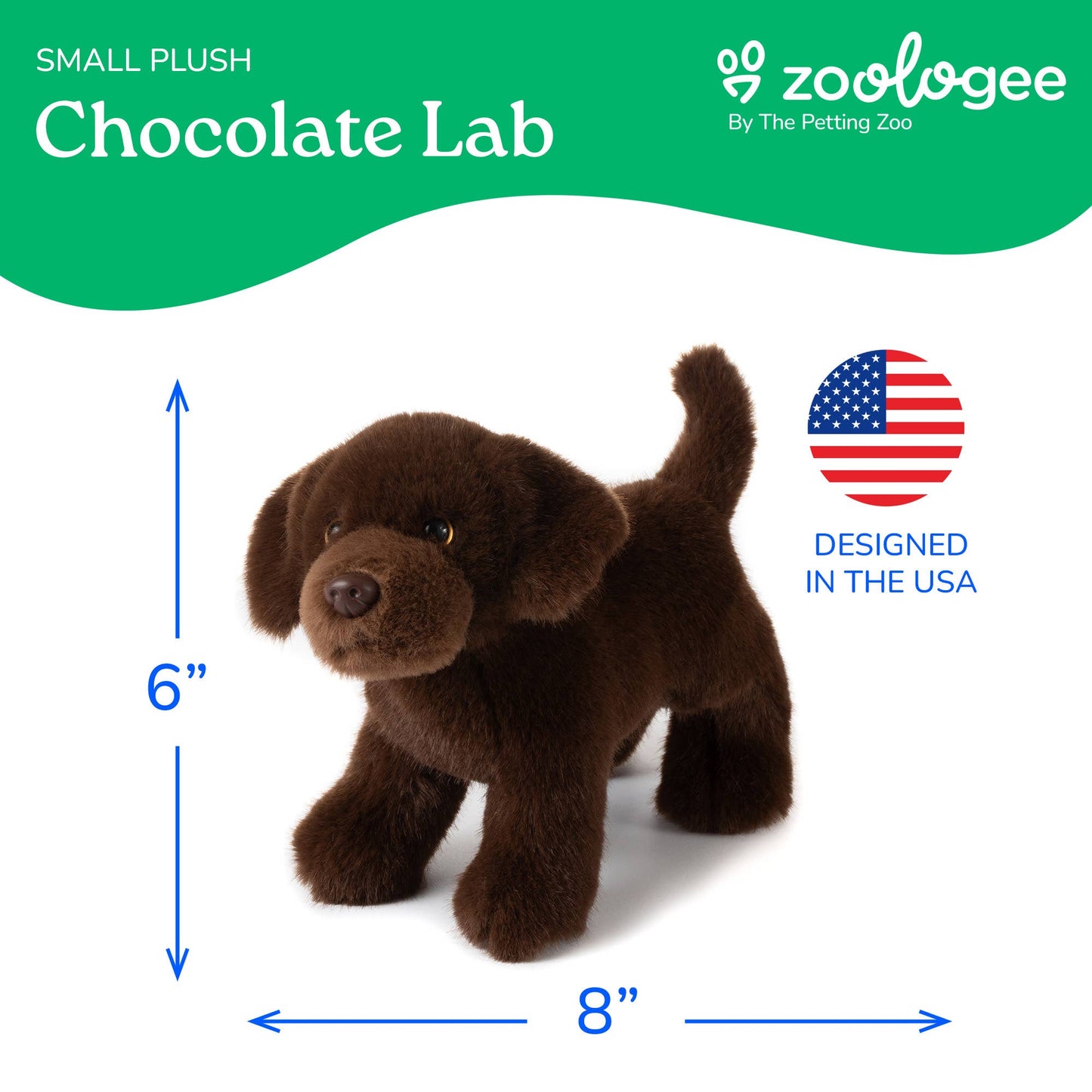 The Petting Zoo - New Chocolate Lab Dog Small 8" (20cm)