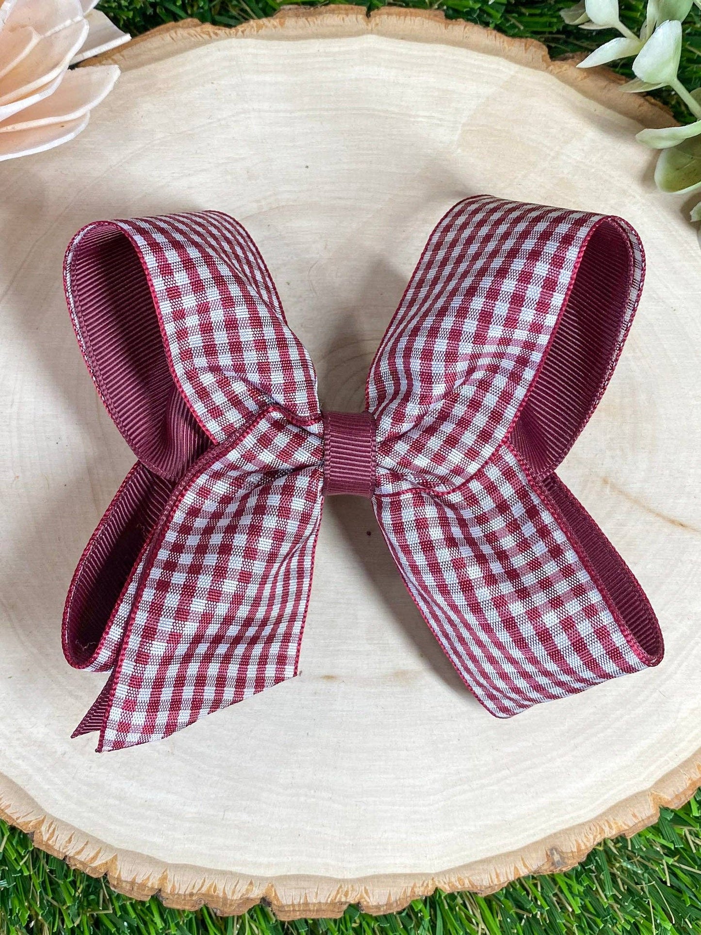 Gingham Classic Boutique Hair Bow | Clip