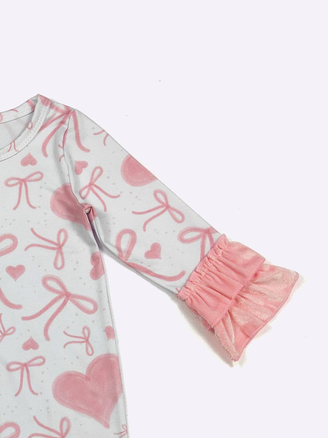 Pink Velvet Heart Baby Romper