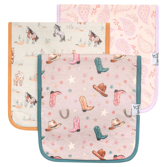 Copper Pearl - 3 Pack Premium Burp Cloths - Cheyenne