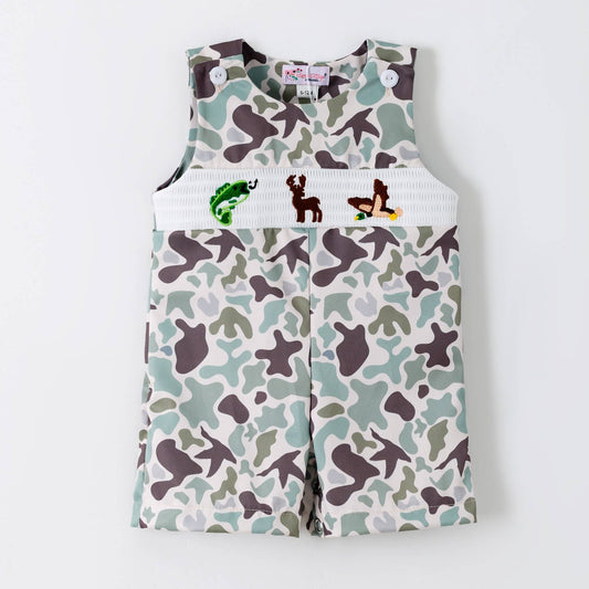 Muted Camo Smocked Baby Jon Jon