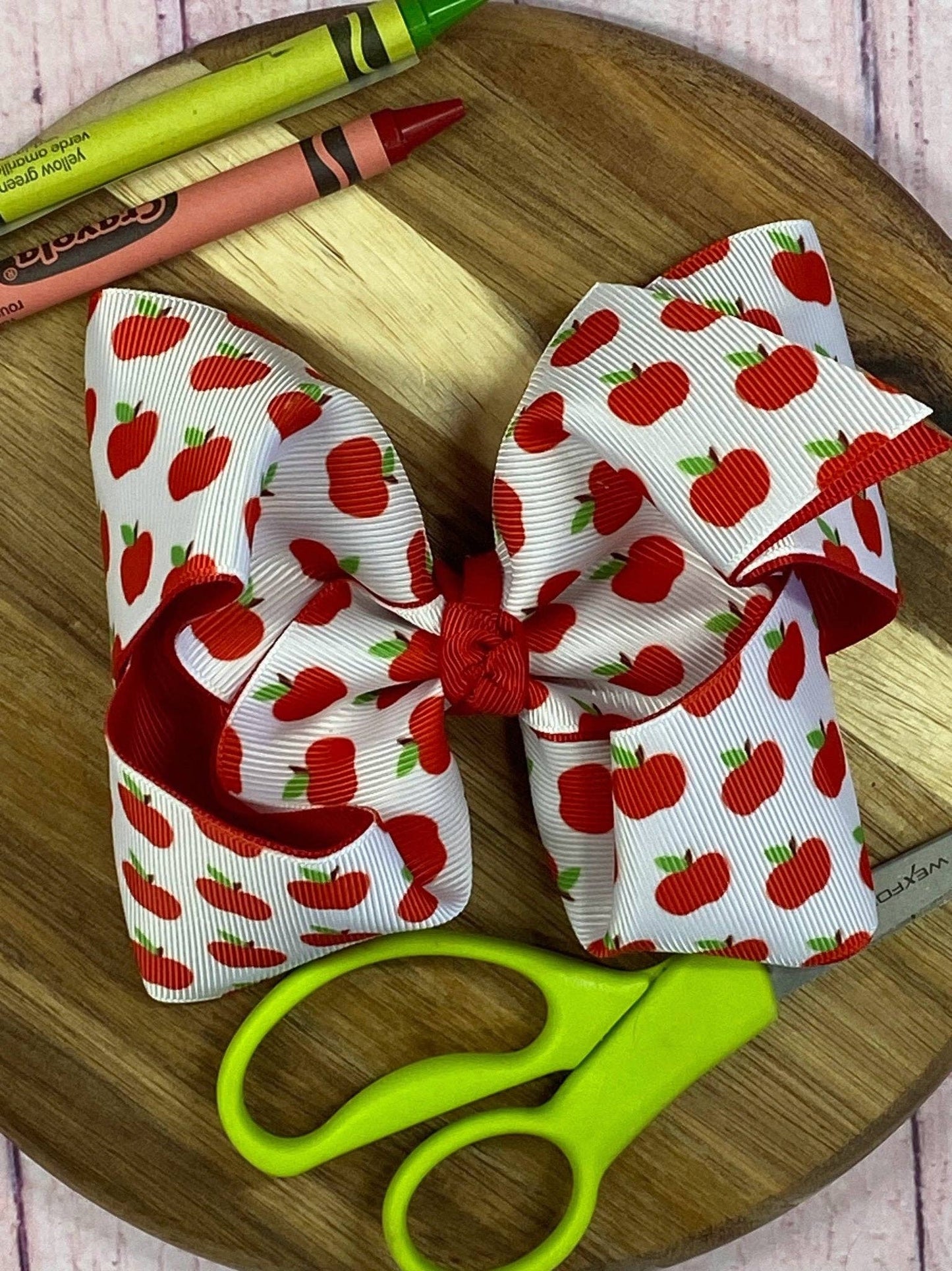 Apple Hair Bow or Headband