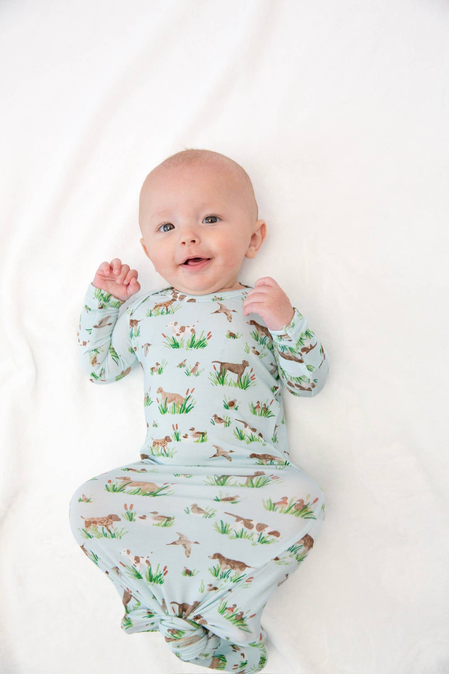 Goosies - Delta Bird Hunting Dogs- Knotted Infant Gown