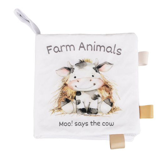 Ali+Oli - Farm Animals – 10-Page Taggies Soft Crinkle Cloth Baby Book