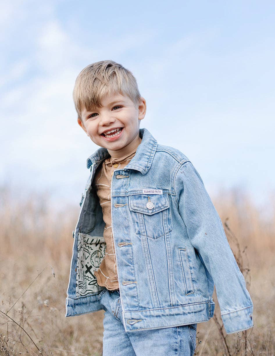 Elevated Faith - What a Friend in Jesus Kids Denim Jacket