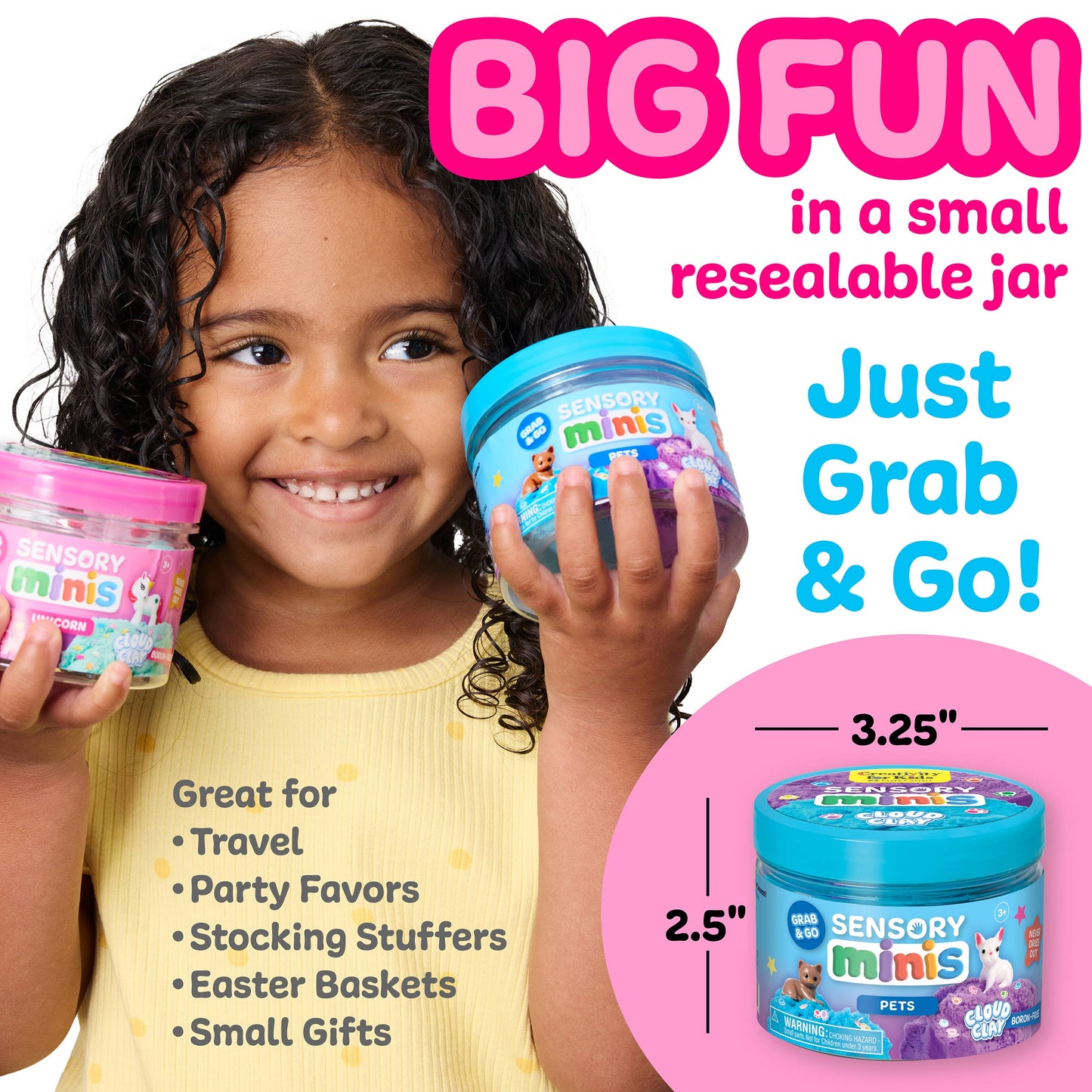 Faber-Castell / Creativity for Kids - Sensory Mini Play Kit Jar with Cloud Clay: Pets Theme