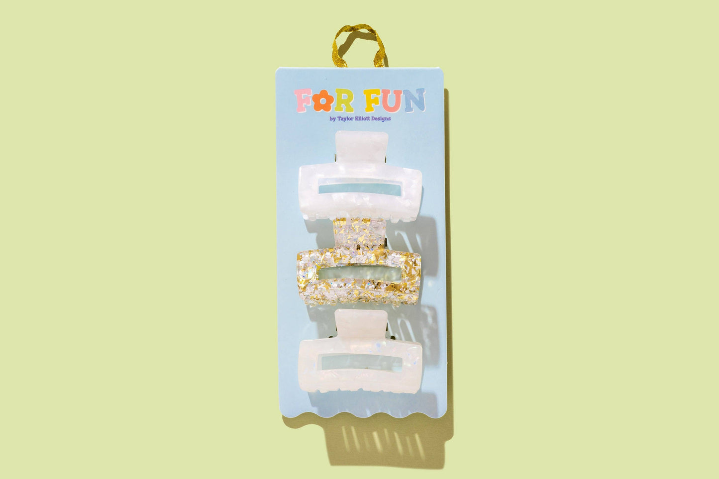 Pearl Confetti Claw Clip Trio