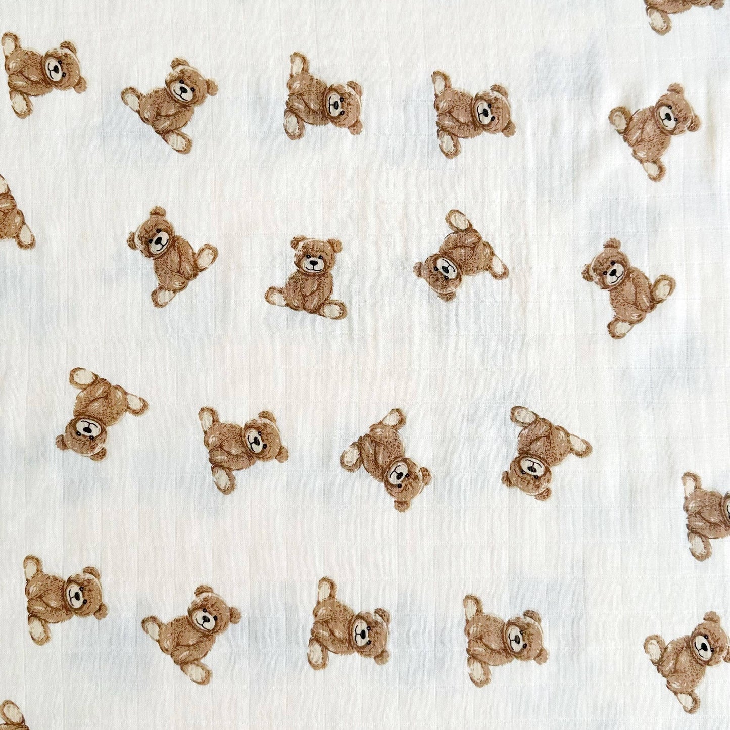Ali+Oli - Bamboo Muslin Swaddle Baby Blanket (Teddy Bear)