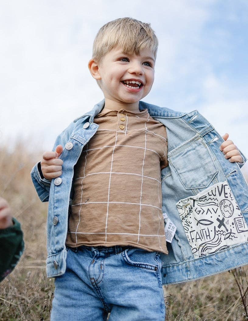 Elevated Faith - What a Friend in Jesus Kids Denim Jacket