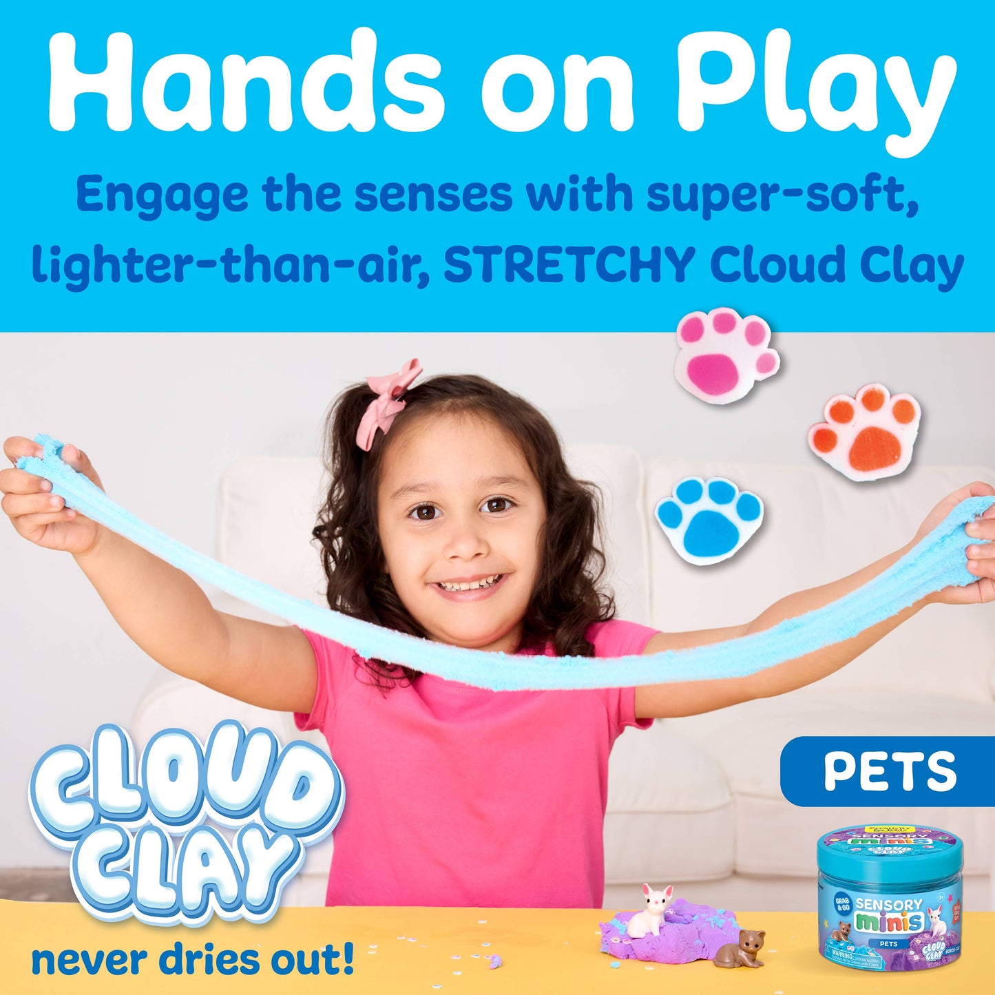 Faber-Castell / Creativity for Kids - Sensory Mini Play Kit Jar with Cloud Clay: Pets Theme