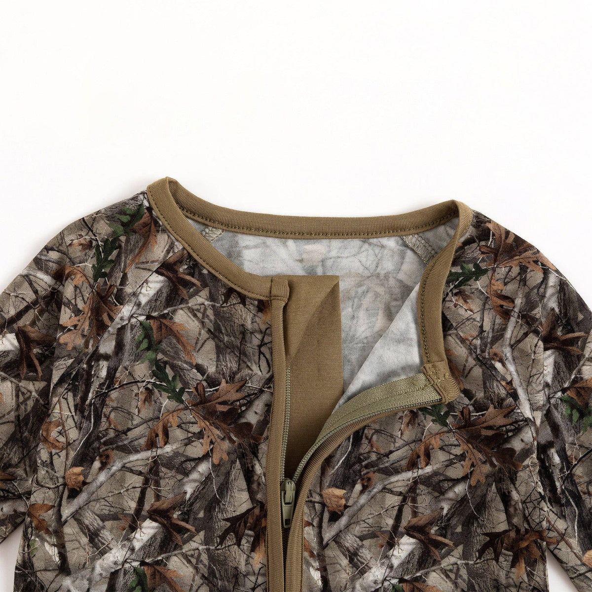 FancyPrince - Retro Leaves Bamboo Zipper Romper Pajamas