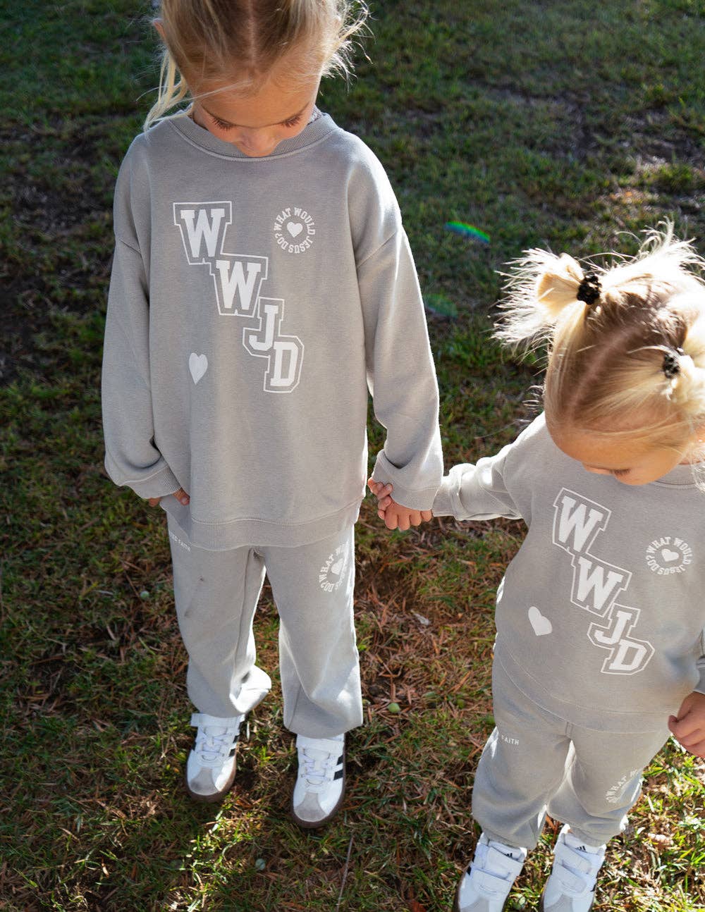 Elevated Faith - WWJD Varsity Kids Crewneck