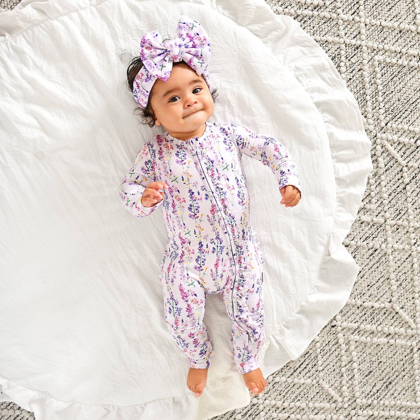 Avani RUFFLE ZIP Bamboo One Piece Floral Baby Clothing