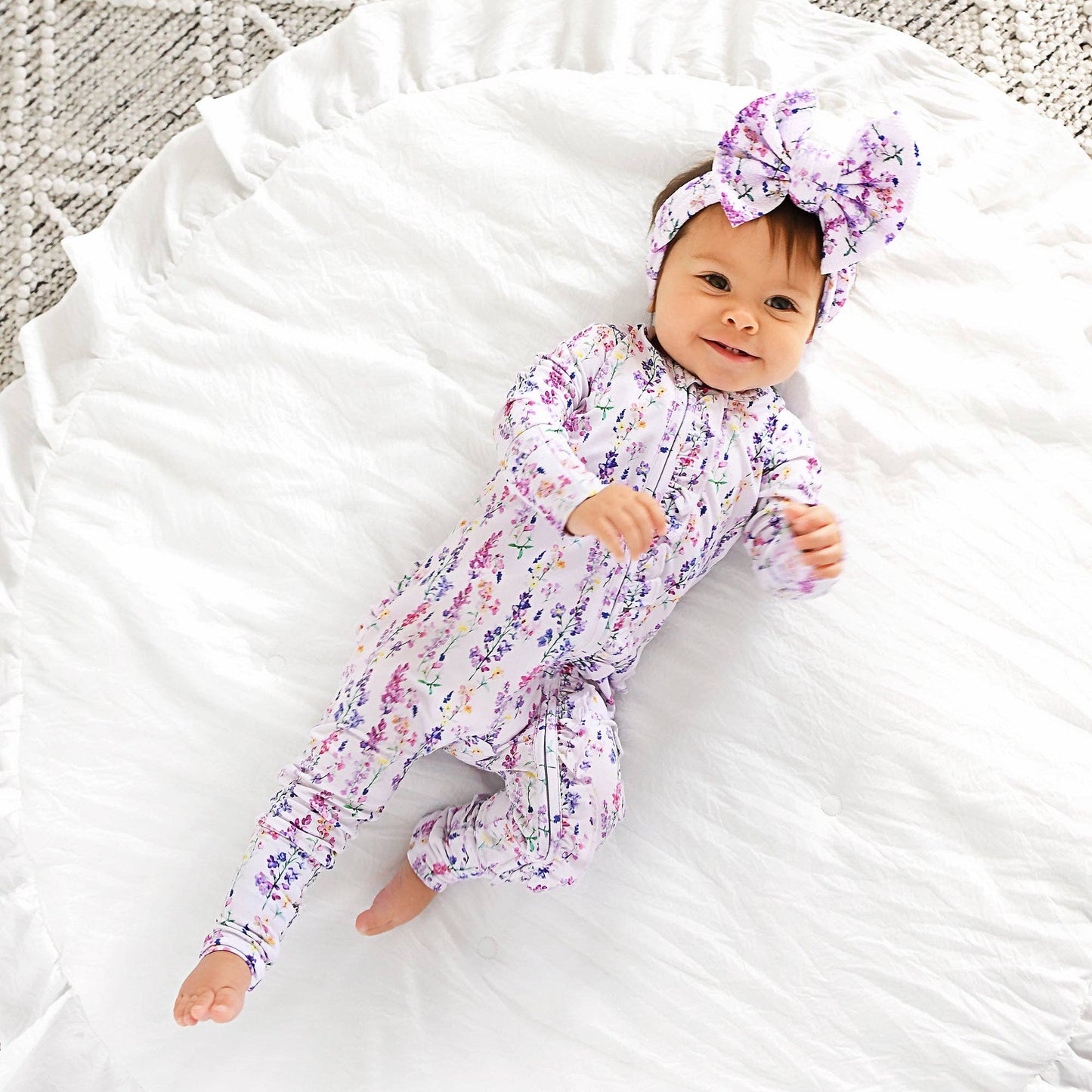 Avani RUFFLE ZIP Bamboo One Piece Floral Baby Clothing