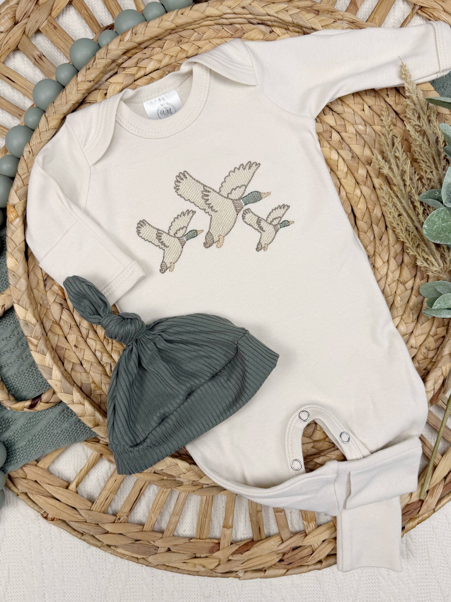 Wonderfully Made - Mallard duck baby footie | Baby Boy Outfit