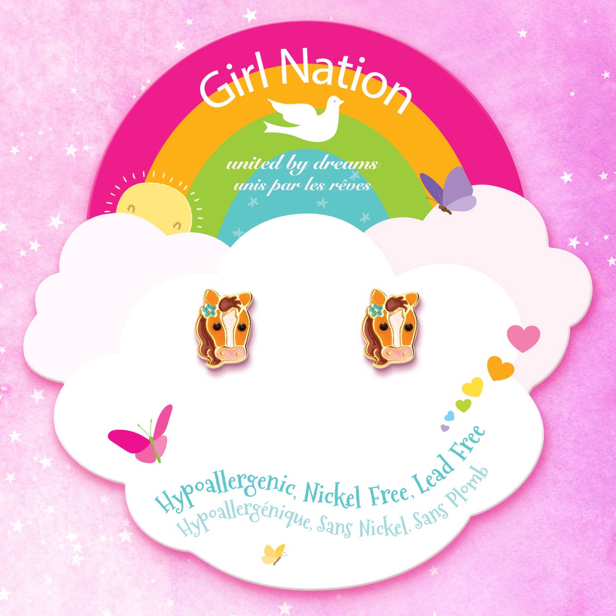 Girl Nation - Pretty Pony Cutie Stud Earrings