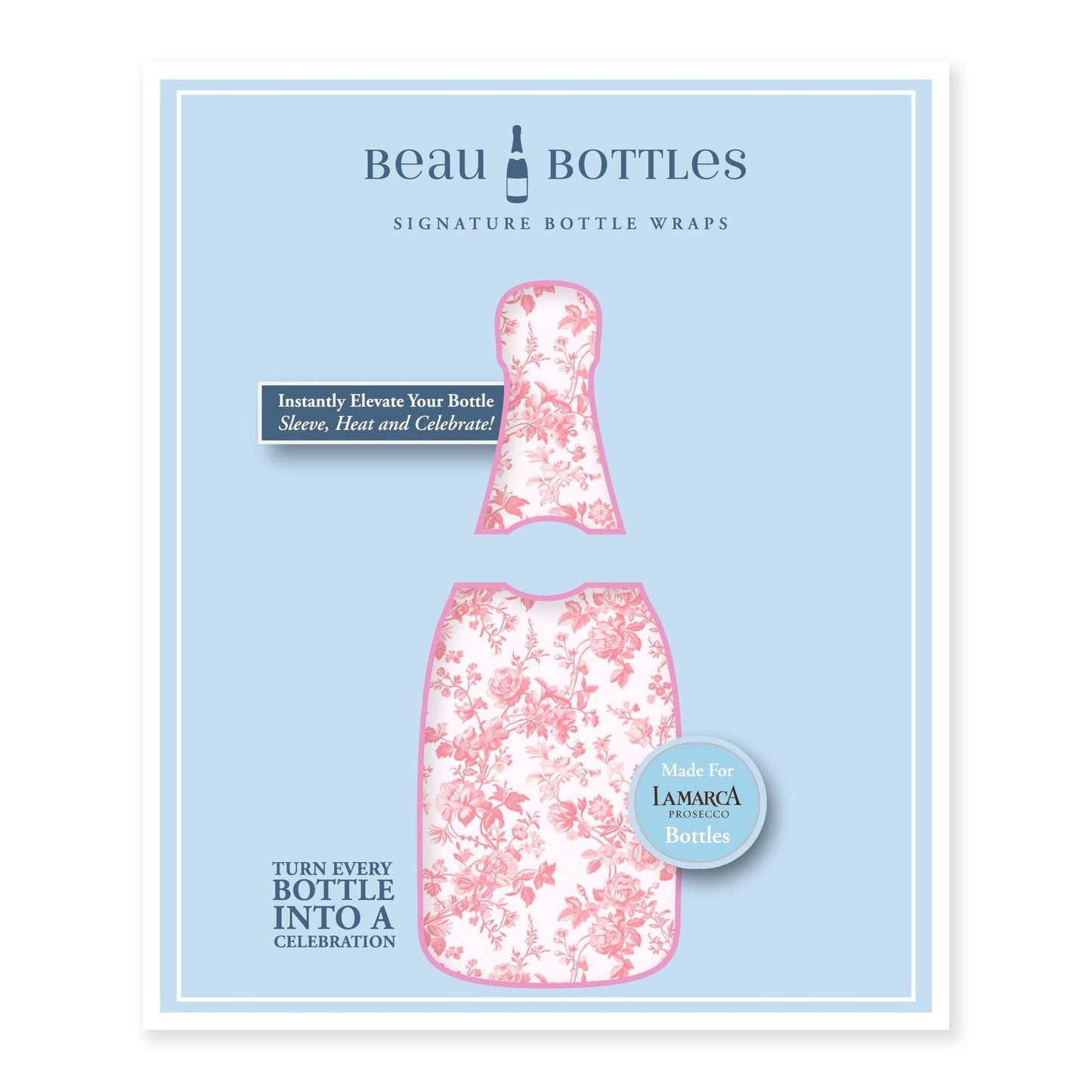 Beau Bottles - Beau Bottles Grandmillenial Pink Floral - Prosecco Collection