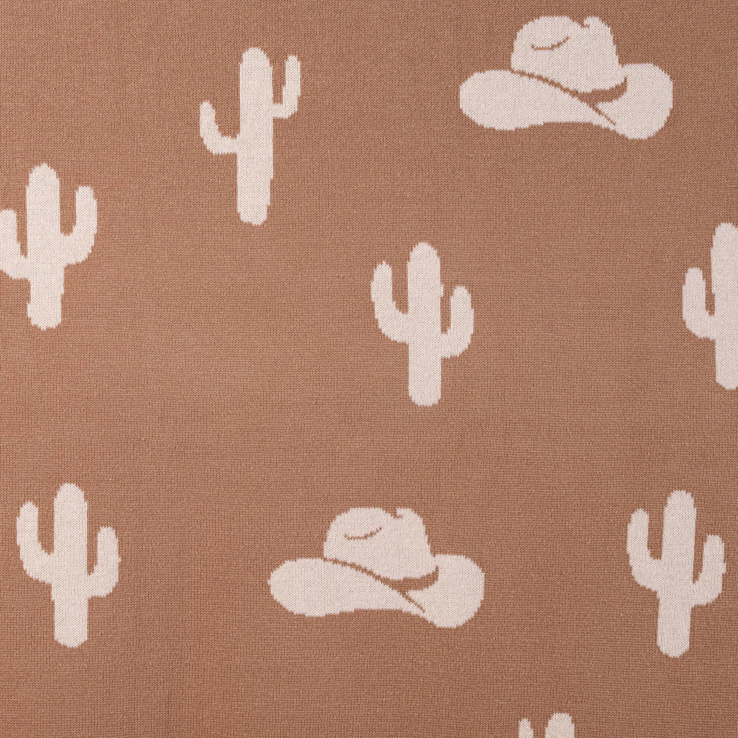SWaddle AN - 100% Cotton Western Baby Blanket, Knitwear 2 Sides Cactus