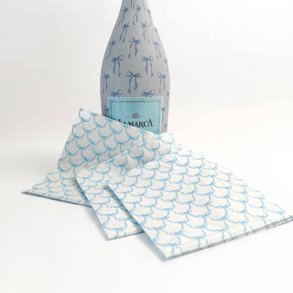 Beau Bottles - Beau Bottles Blue Bow Cocktail Napkins