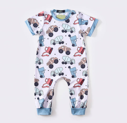 Dump Truck Boy Romper