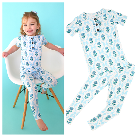 Savannah RUFFLE TWO PIECE Bamboo Floral Girls Lounge Set