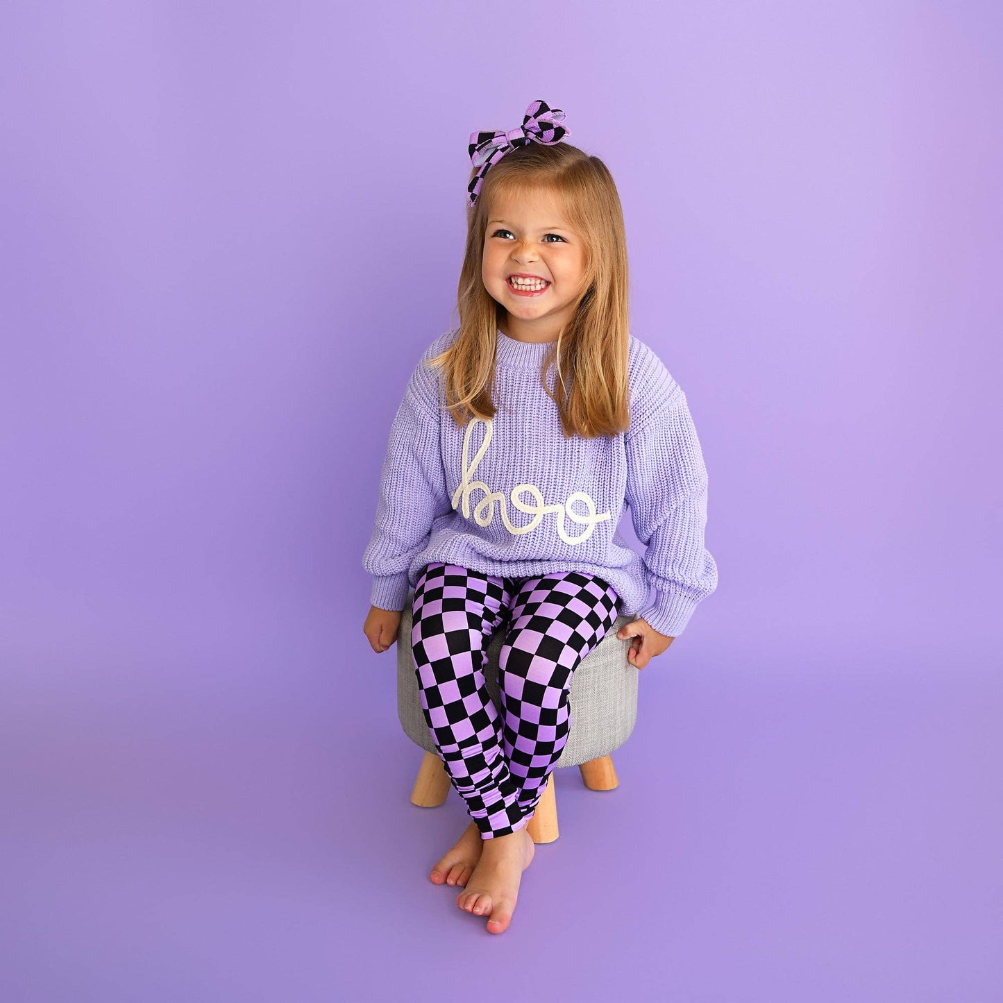 Boo Purple SWEATER Solid Knit Halloween