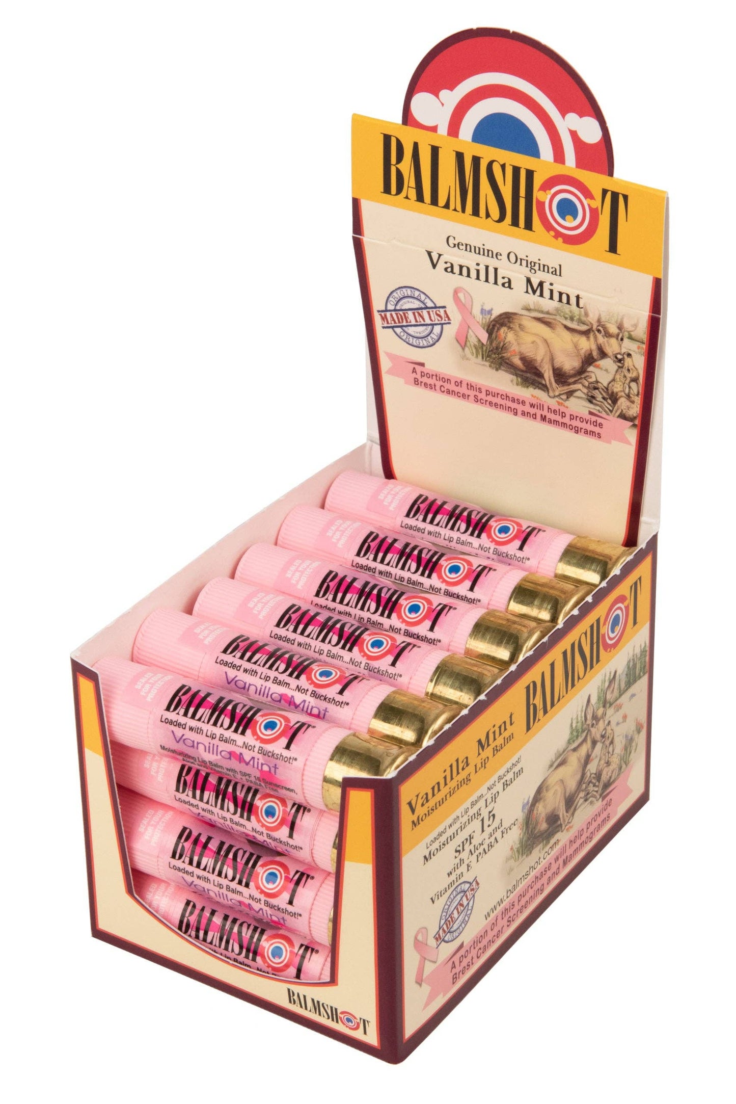 BALMSHOT Lip Balm - Pink Camo Vanilla Mint Lip Balm - 24 Pack