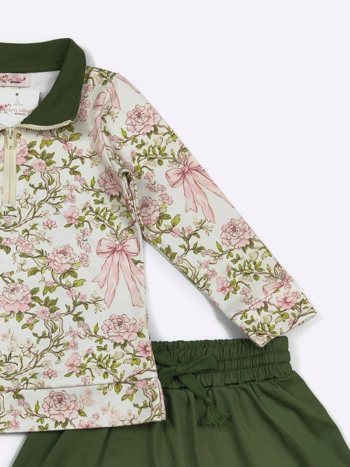 Clover Cottage - Rose Vine Bow Girls Skort Set