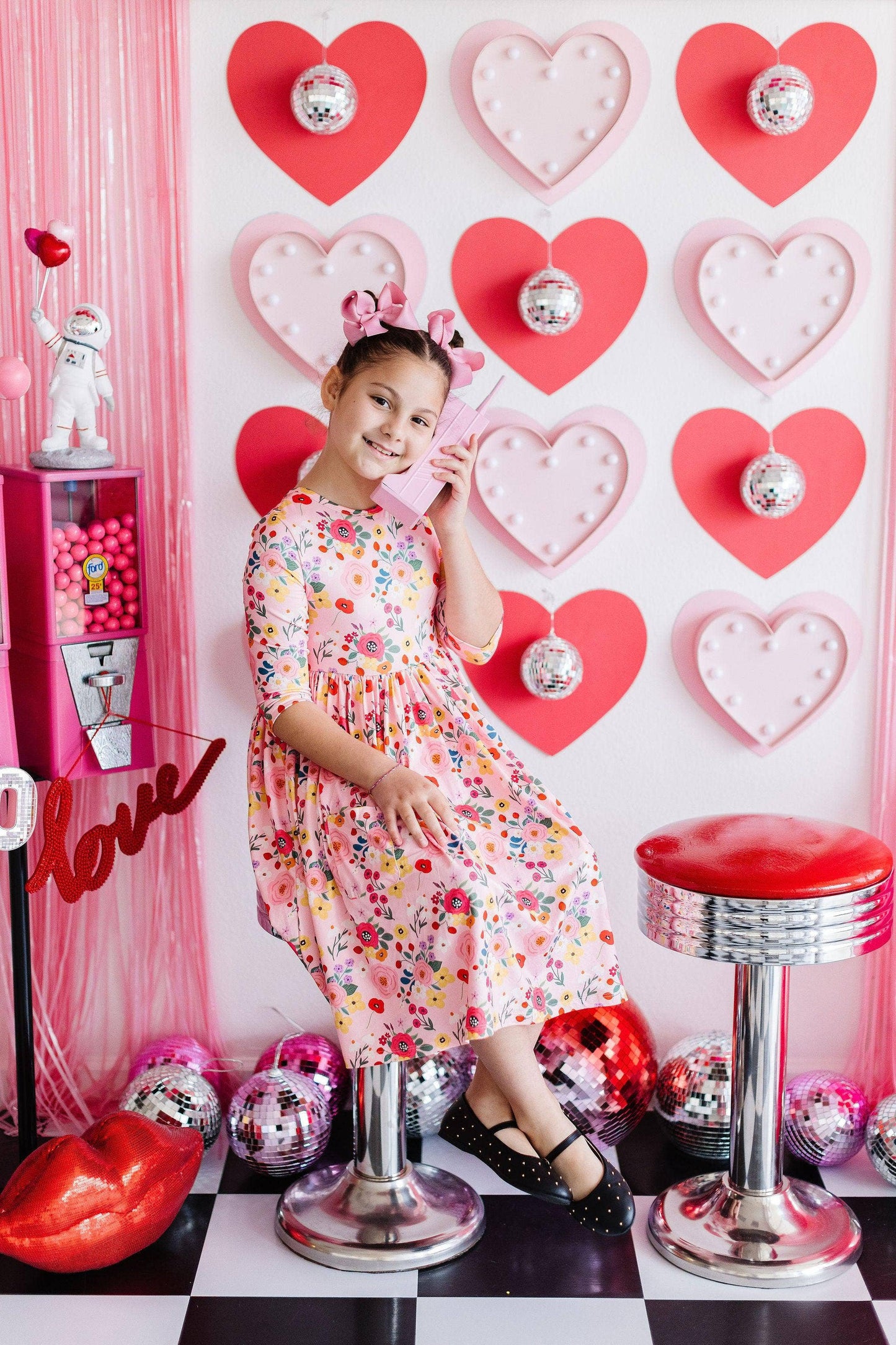 Mila & Rose - Bouquet Beauty 3/4 Sleeve Pocket Twirl Dress