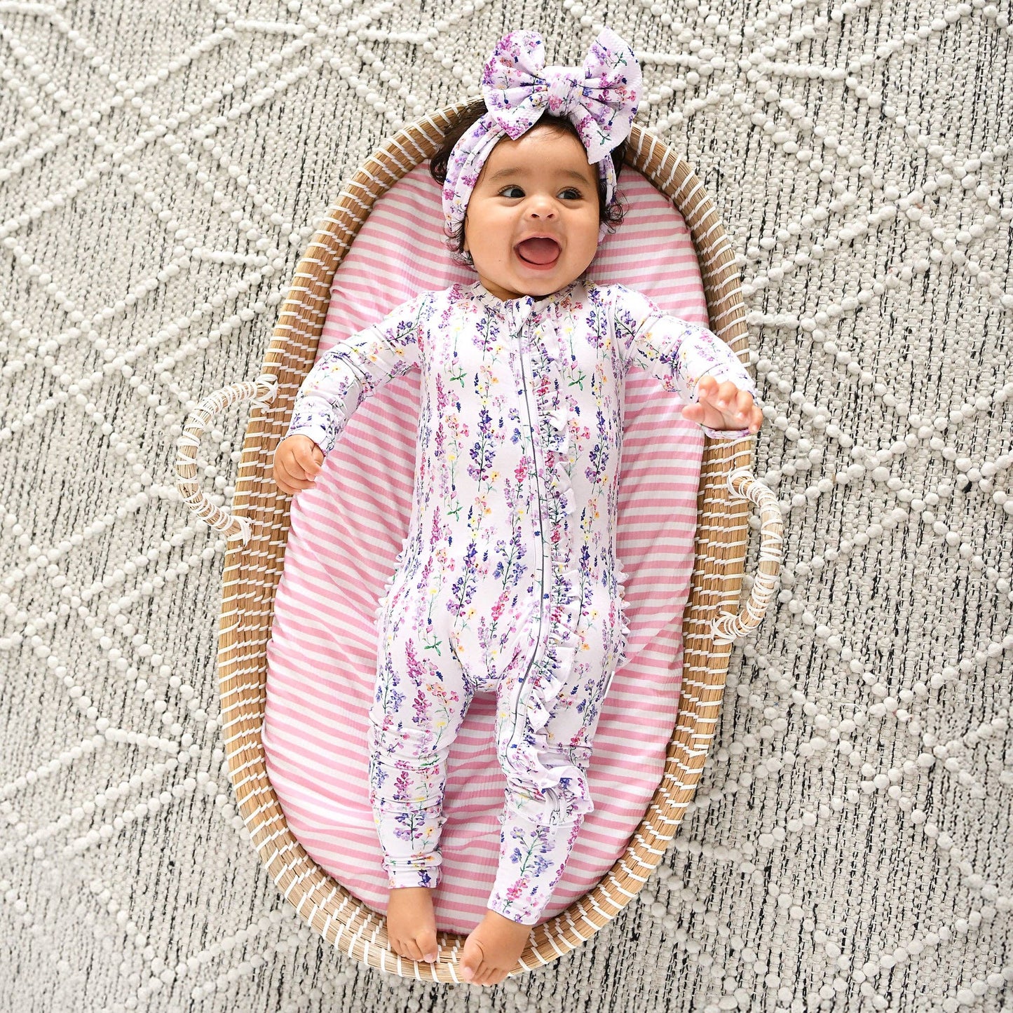 Avani RUFFLE ZIP Bamboo One Piece Floral Baby Clothing